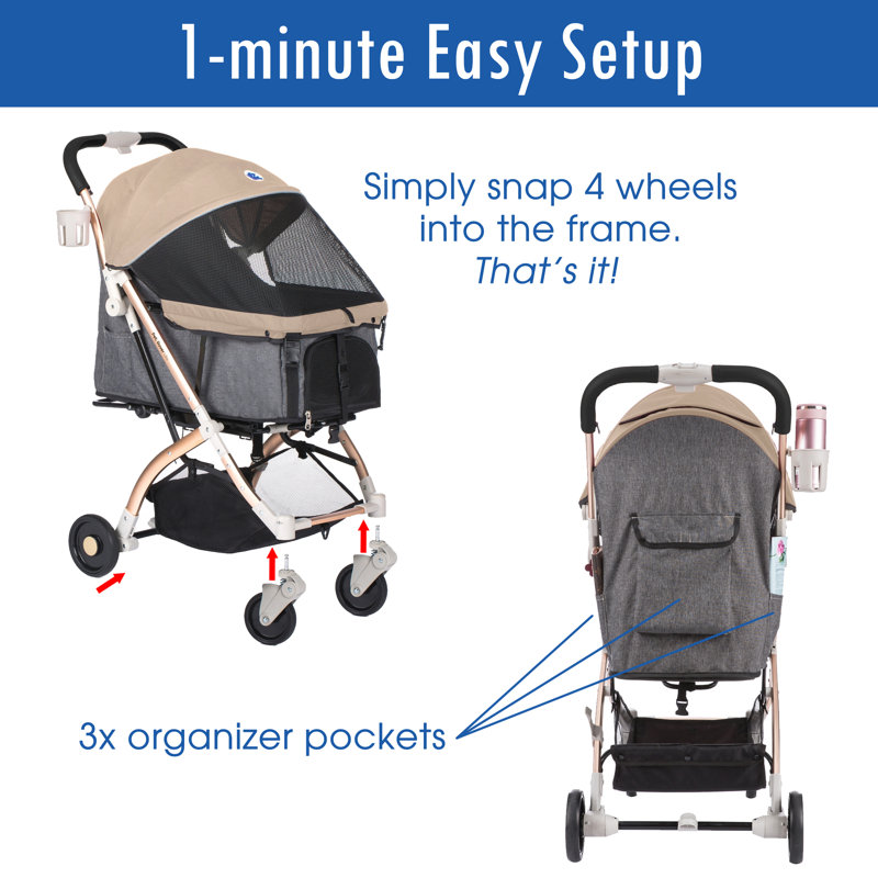 HPZ Pet Rover Lite Folding Standard Stroller & Reviews Wayfair
